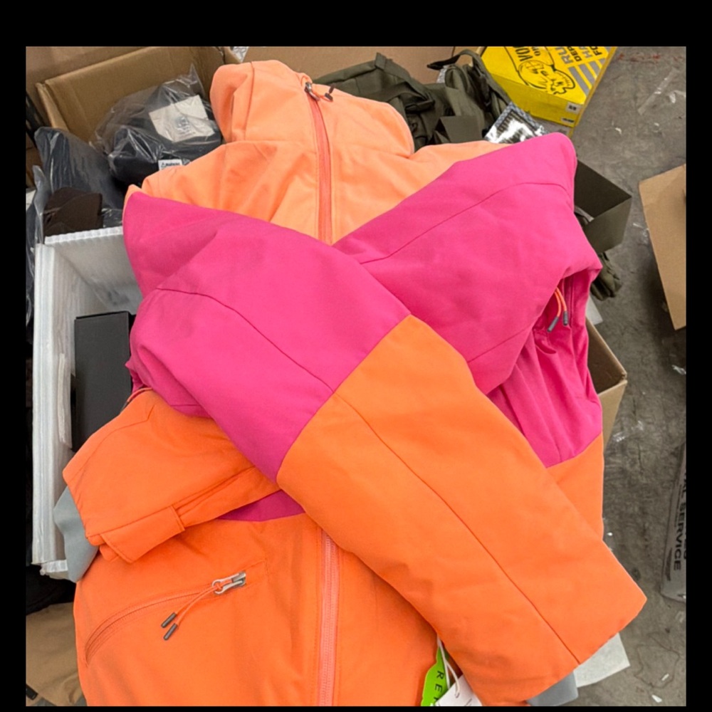 Obermeyer Kids Colorblock Pink and Orange Ski Jacket